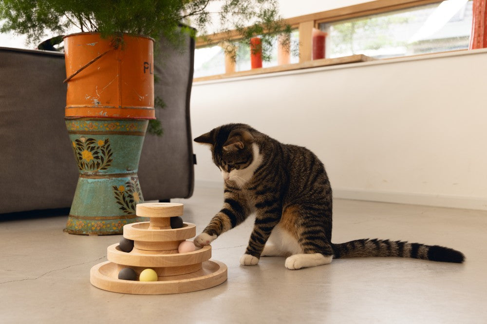 Designed by Lotte Speeltoren Mia - Kattenspeelgoed - Hout - Bruin -