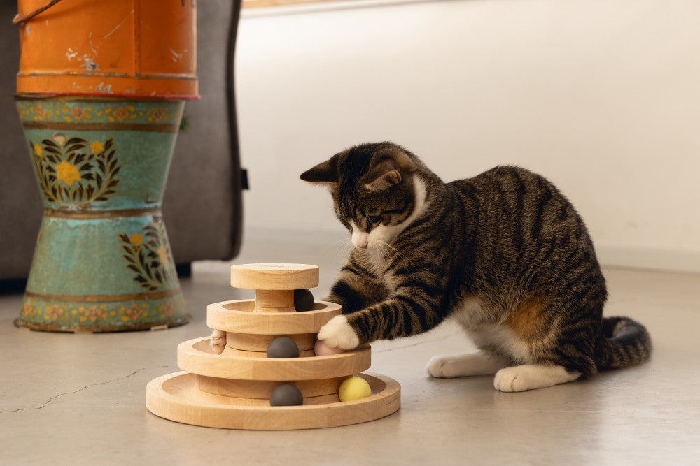 Designed by Lotte Speeltoren Mia - Kattenspeelgoed - Hout - Bruin -