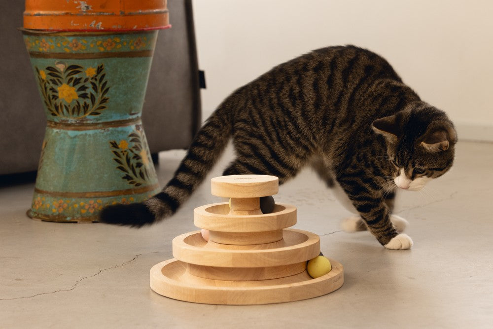 Designed by Lotte Speeltoren Mia - Kattenspeelgoed - Hout - Bruin -
