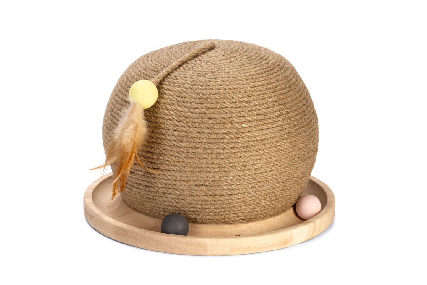 Designed by Lotte Krab- en Speelbol Mila - Kattenspeelgoed - Hout -