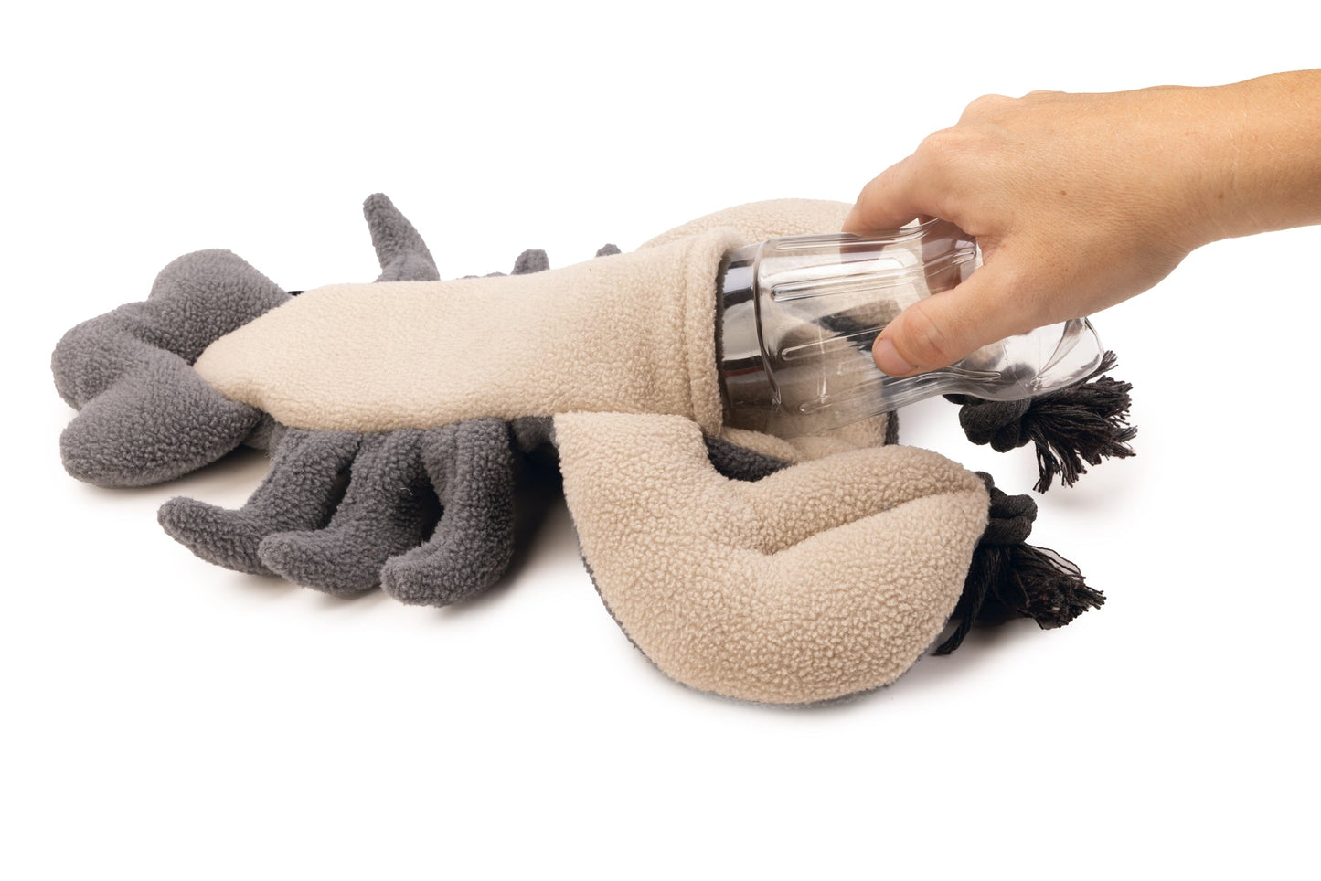Beeztees Minus One Kreeft - Hondenspeelgoed - Grijs/Beige - 33x28x4 cm