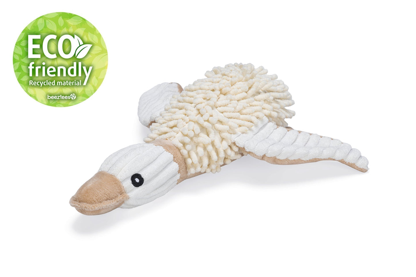 Beeztees Eco Eend Jago - Hondenspeelgoed - Fleece - 100% Gerecycled