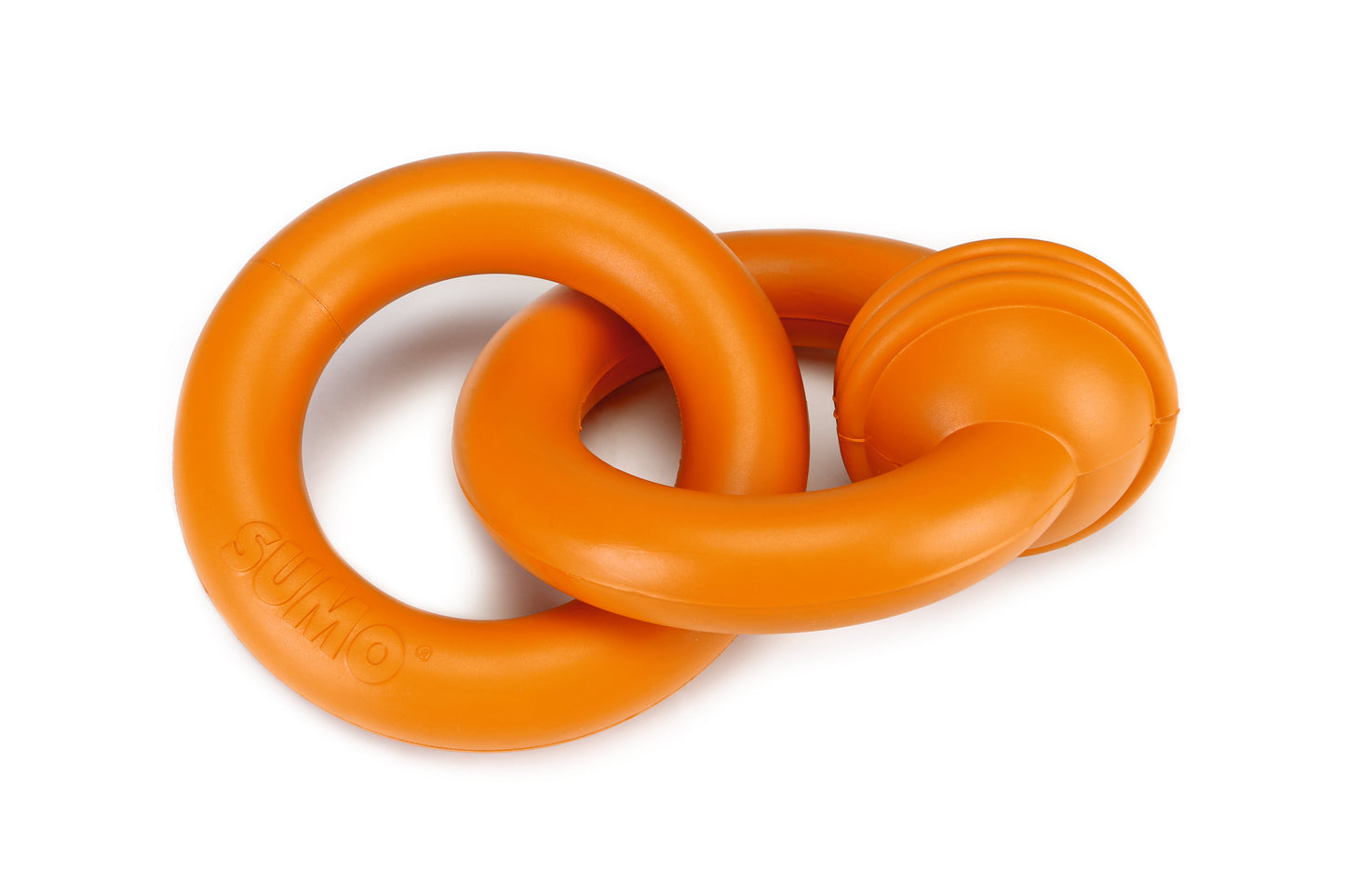De Sumo Team van Beeztees is super sterk hondenspeelgoed gemaakt van natuurlijk rubber. Dit speeltje is speciaal bedoeld, om samen met jouw hond te kunnen spelen. Twee stevige rubberen ringen zijn met elkaar verbonden, zodat je een trekspelletje kunt spelen. Op deze manier ben je interactief bezig met jouw hond, wat zorgt voor wederzijds respect en vertrouwen en het stimuleert de samenwerking.