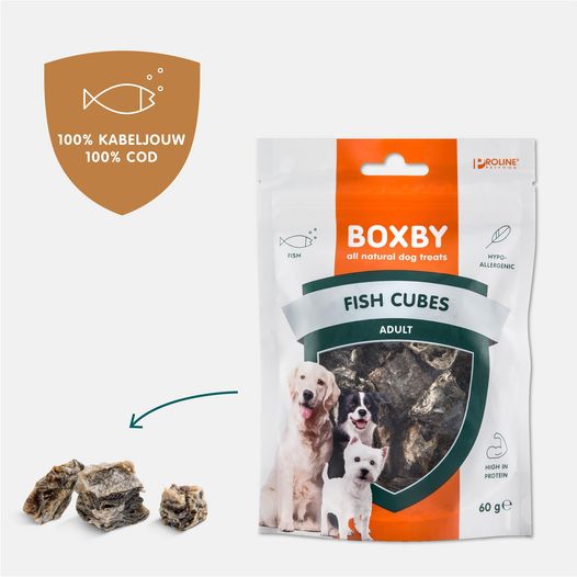 BOXBY FISH CUBES 100% vis, hypoallergeen, eiwitrijk