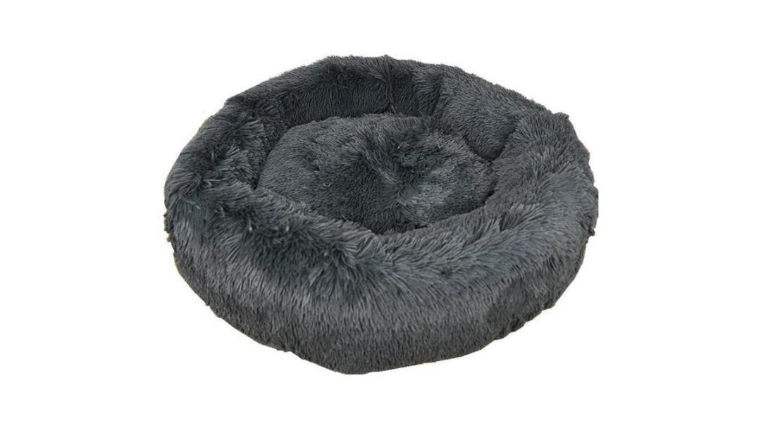 fluffy Fuzzle donut mand grijs pluche 80 cm Napzzz