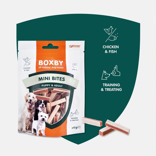 BOXBY MINI BITES Vetarm, gunstig voor de spijsvertering, perfect voor training