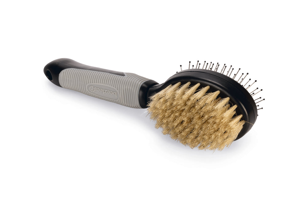 Beeztees Combi Borstel - Hondenverzorging - Zwart/Grijs - Klein - 21x6x6 cm