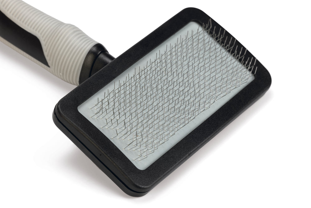 Beeztees Slickerborstel - Hondenverzorging - Groot - Zwart/Grijs - 19x12x4 cm