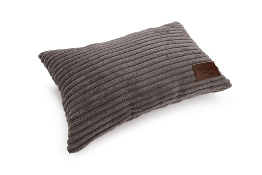 Desgined by Lotte Hoofdkussen Ribbed - Hond - Bruin - 35x23 cn