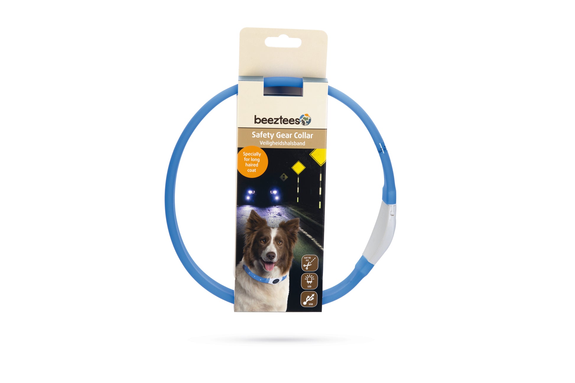 De Glowy Hondenhalsband is niet zomaar een halsband. Deze Safety Gear halsband is namelijk voorzien van verlichting en kan ook nog eens op maat worden geknipt. Het licht heeft maar liefst drie standen: 2 keer knipperend en 1 keer continue brandend. Met deze verlichting kan je ervoor zorgen dat jij en jouw hond goed zichtbaar zijn voor anderen. De halsband is regenbestendig en kan worden opgeladen met de bijgeleverde USB kabel. Geschikt voor langharige honden!