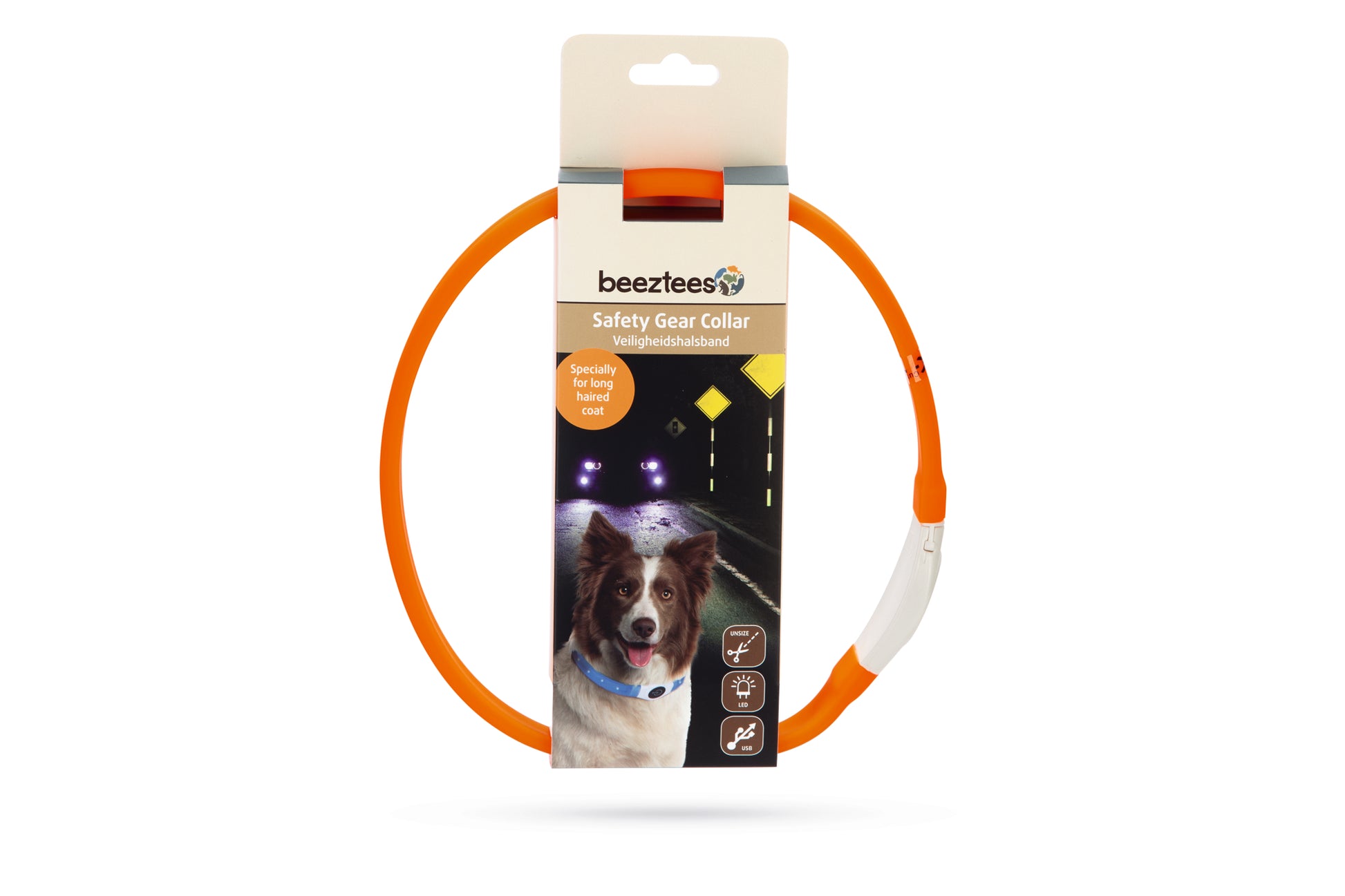 De Glowy Hondenhalsband is niet zomaar een halsband. Deze Safety Gear halsband is namelijk voorzien van verlichting en kan ook nog eens op maat worden geknipt. Het licht heeft maar liefst drie standen: 2 keer knipperend en 1 keer continue brandend. Met deze verlichting kan je ervoor zorgen dat jij en jouw hond goed zichtbaar zijn voor anderen. De halsband is regenbestendig en kan worden opgeladen met de bijgeleverde USB kabel. Geschikt voor langharige honden!